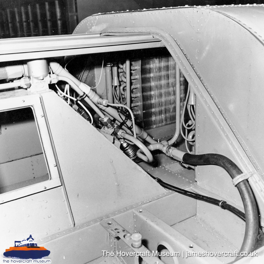SRN6 close-up details - High-pressure hoses (credit: The Hovercraft Museum Trust).